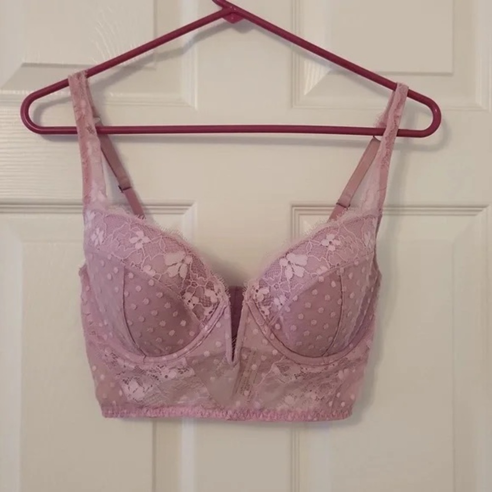 Victoria's Secret Dream Angels polka dot lace corset bra